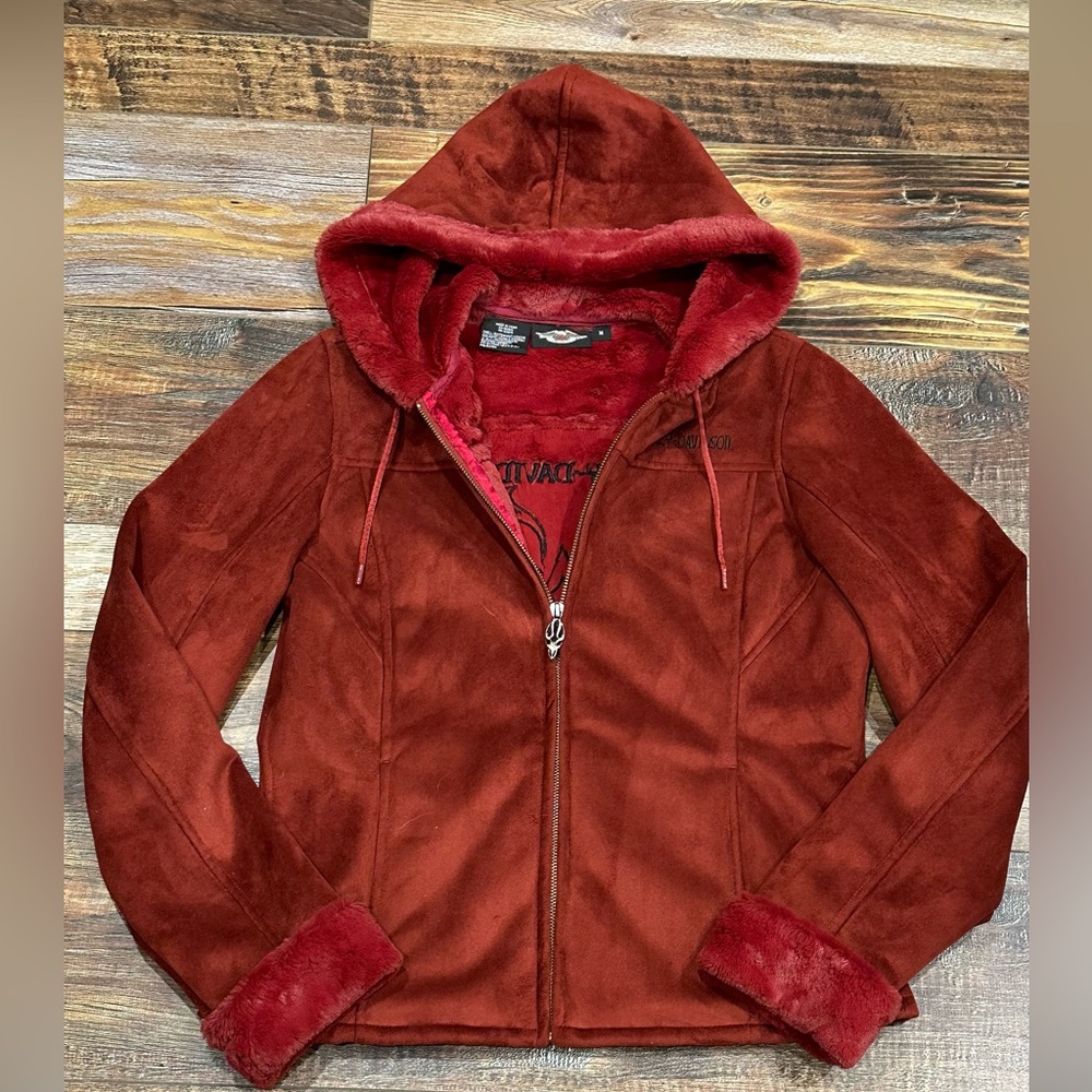 Women’s Harley Davidson Faux Fur Jacket. Size Medium. Excellent Preowned Con… - Picture 2 of 10